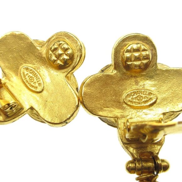 Chanel Fringe Dangle Earrings Clip-On Gold 94A 69670 - Picture 3 of 5